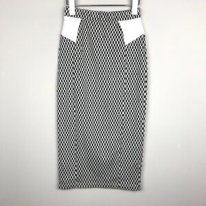 Anthropologie Black and White Pencil Skirt